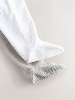 Gris - Lot de 2 dors-bien zippés en velours pour bébé (0-2ans)