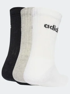 Gris - Lot de 6 paires de chaussettes Adidas Linear Crew rembourrées