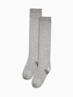 Gris - Lot de 2 paires de chaussettes hauteur genou en modal