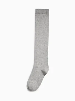 Gris - Lot de 2 paires de chaussettes hauteur genou en modal