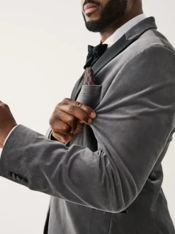 Gris - Moulant - Blazer Motionflex Extensible en velours