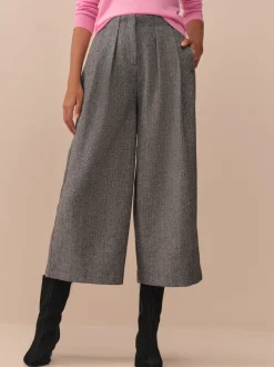 Gris - N. Premium Jupes-culottes à Chevrons avec laine