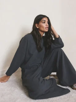 Gris - N.Premium Sweat-shirt large brossé