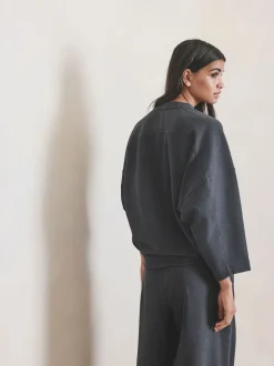 Gris - N.Premium Sweat-shirt large brossé