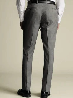 Gris - Pantalon Charles Tyrwhitt slim en peau de requin