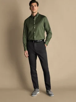 Gris - Pantalon chino Charles Tyrwhitt Classic Fit Ultimate sans fer