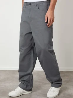Gris - Pantalon chino Threadbare coupe Ample à 5 poches