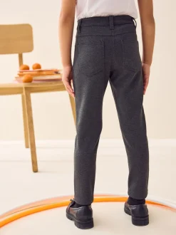Gris - Pantalon d'école skinny extensible en jersey (3-18ans)