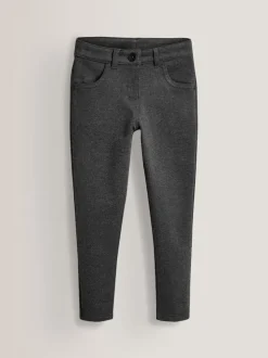 Gris - Pantalon d'école skinny extensible en jersey (3-18ans)