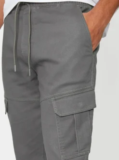 Gris - Pantalon Threadbare en coton Blend poche à poignets