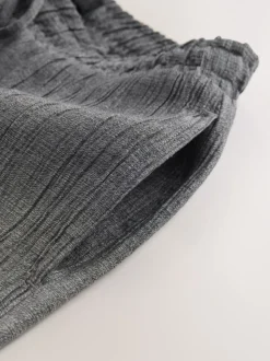 Gris - Pantalons ceinturés à jambes larges en laine