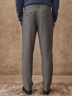 Gris - Pantalons élégants texturés et fuselés coupe standard avec laine