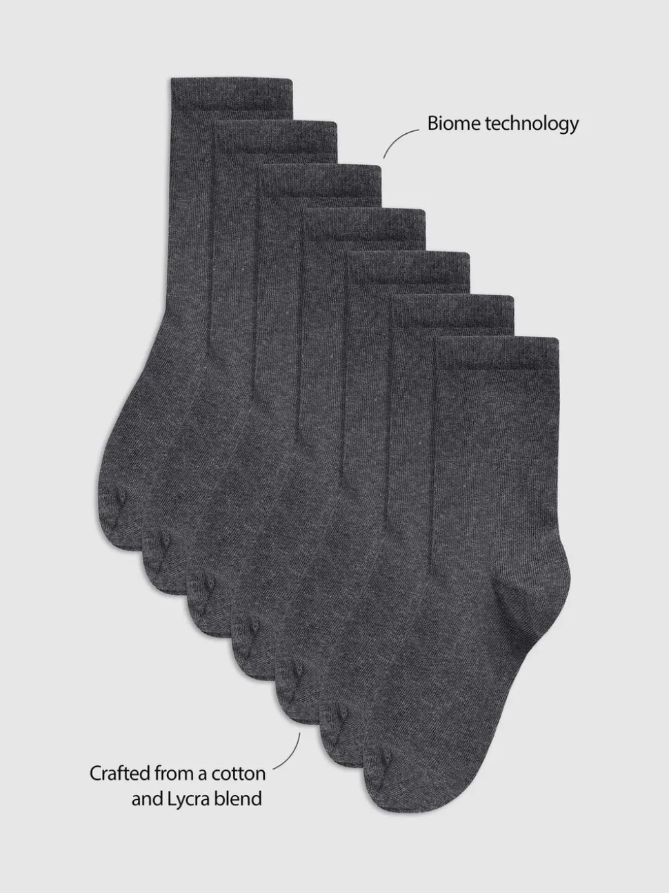 Gris - 7{Paquet de chaussettes en coton riche