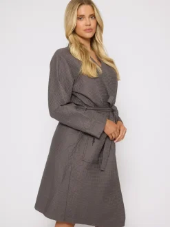 Gris - Peignoir gaufré Loungeable 100% coton