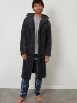 Gris - Peignoir Threadbare confortable à capuche