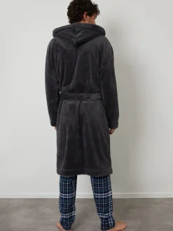 Gris - Peignoir Threadbare confortable à capuche