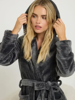 Gris - PixieGirl Petite Peignoir à capuche super Luxe