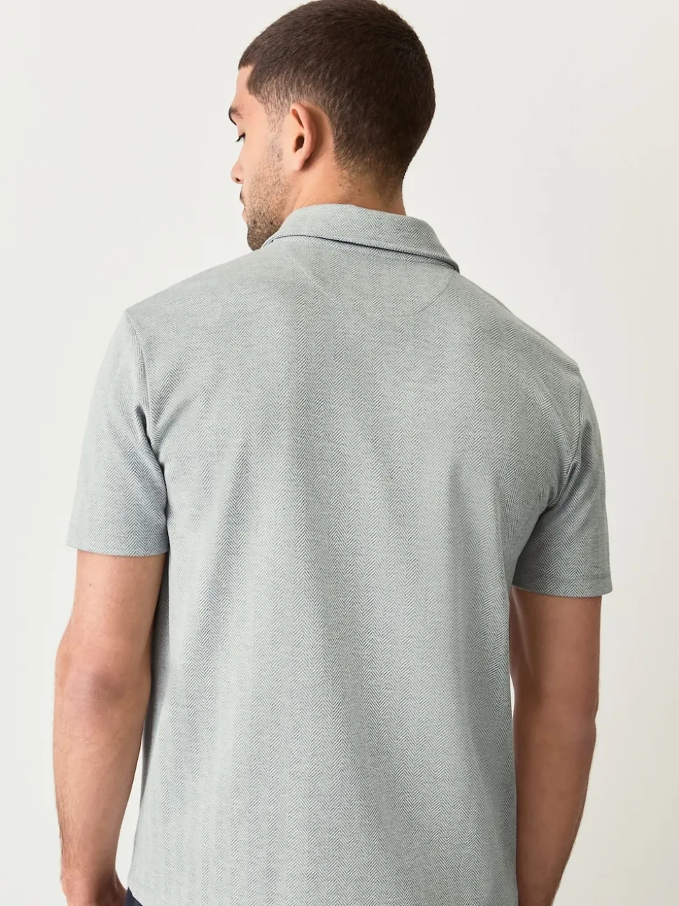 Gris - Polo Heritage brossé à motif