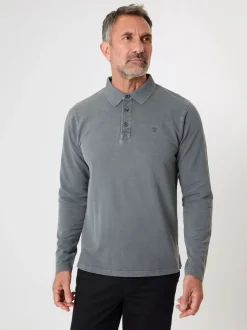 Gris - Polo Saltwell en piqué à manches longues