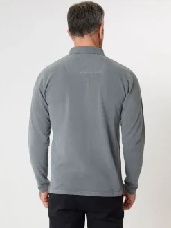 Gris - Polo Saltwell en piqué à manches longues