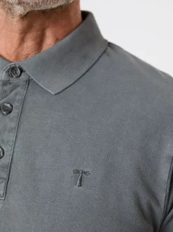 Gris - Polo Saltwell en piqué à manches longues