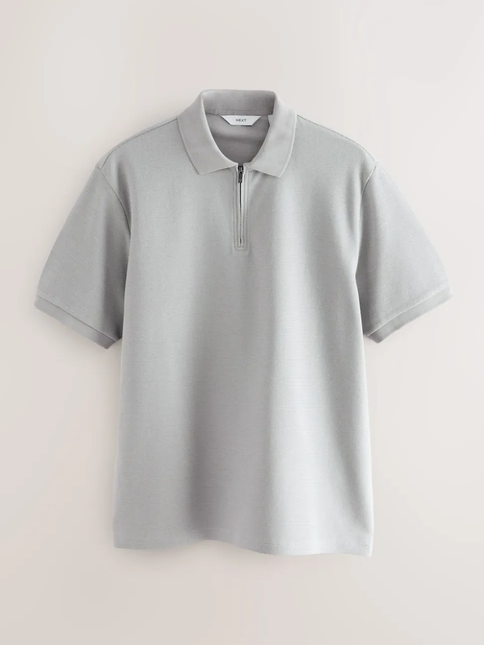 Gris - Polo texturé élégant à col zippé