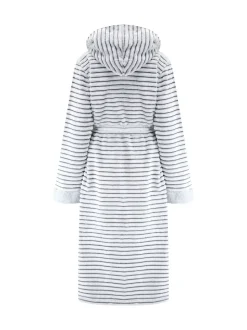 Gris - Pour Moi Robe de chambre cosy en polaire côtelée Mi-long À capuche