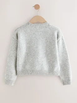 Gris - Pull à nœud à sequins (3-16ans)