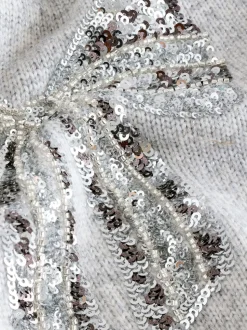 Gris - Pull à nœud à sequins (3-16ans)