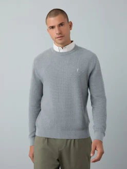 Gris - Pull Oxford texturé coupe classique