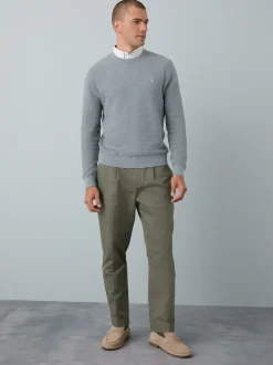 Gris - Pull Oxford texturé coupe classique