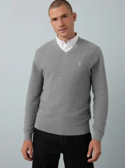 Gris - Pull Oxford texturé coupe classique