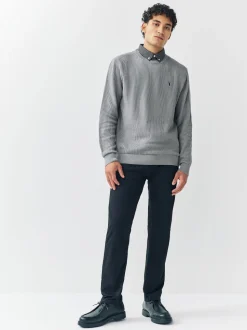 Gris - Pulls Coupe classique côtelé à Texture simulée