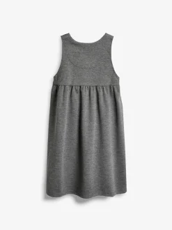 Gris - Robe d'école à chasuble extensible en jersey (3-14ans)