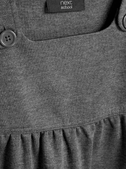 Gris - Robe d'école à chasuble extensible en jersey (3-14ans)