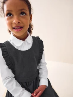 Gris - Robe d'école Volants Detail Pinafore (3-14yrs)