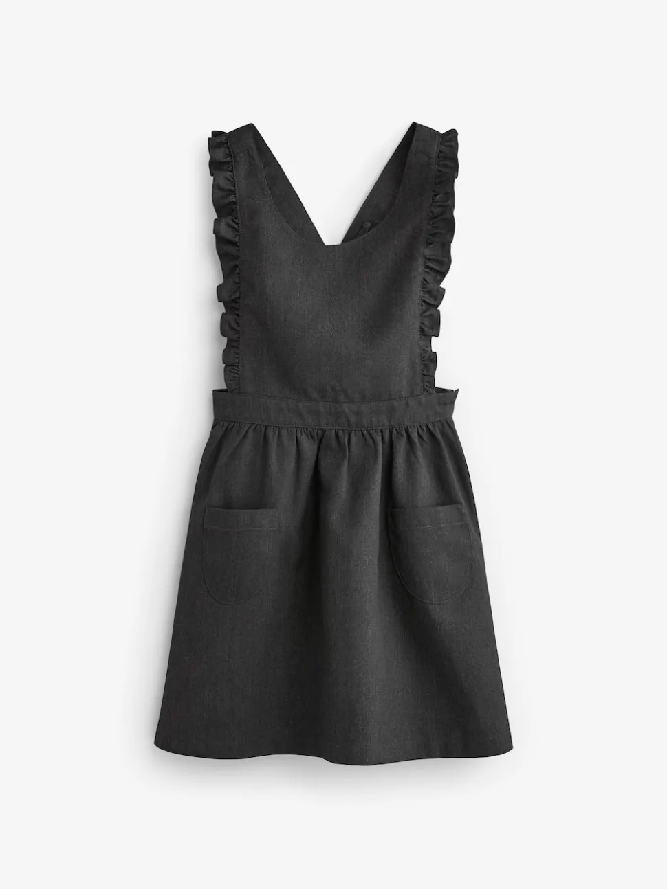 Gris - Robe d'école Volants Detail Pinafore (3-14yrs)