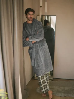 Gris - Robe de chambre super douce À capuche