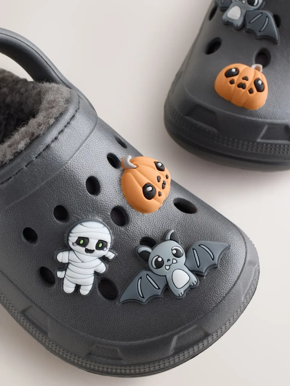 Gris - Sabots chaussons doublés chauds d’Halloween
