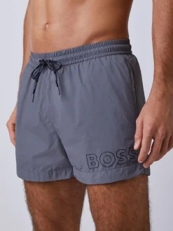Gris - Short de bain BOSS Mooneye à logo