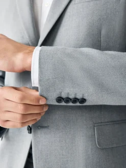 Gris - Skinny Fit (Skinny Fit) - Veste de costume texturée