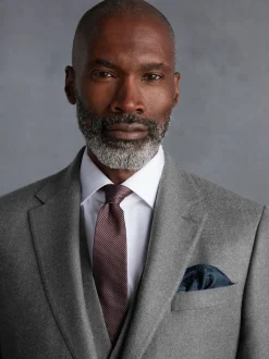 Gris - Slim Fit (Slim Fit) - Veste de costume en flanelle de laine et cachemire mélangées Signature Zignone