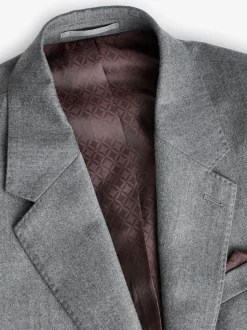 Gris - Slim Fit (Slim Fit) - Veste de costume en flanelle de laine et cachemire mélangées Signature Zignone