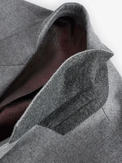 Gris - Slim Fit (Slim Fit) - Veste de costume en flanelle de laine et cachemire mélangées Signature Zignone