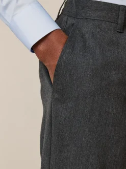 Gris - Slim Fit (Slim Fit) - Lot de 2 pantalons intelligents unis sur le devant