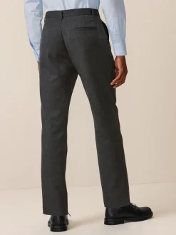 Gris - Slim Fit (Slim Fit) - Pantalon élégant uni sur le devant