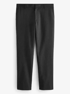 Gris - Slim Fit (Slim Fit) - Pantalon élégant uni sur le devant