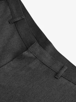 Gris - Slim Fit (Slim Fit) - Pantalon élégant uni sur le devant