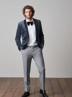 Gris - Slim Fit (Slim Fit) - Blazer en velours