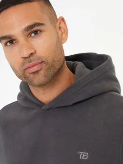 Gris - Sweat à capuche Threadbare en micropolaire